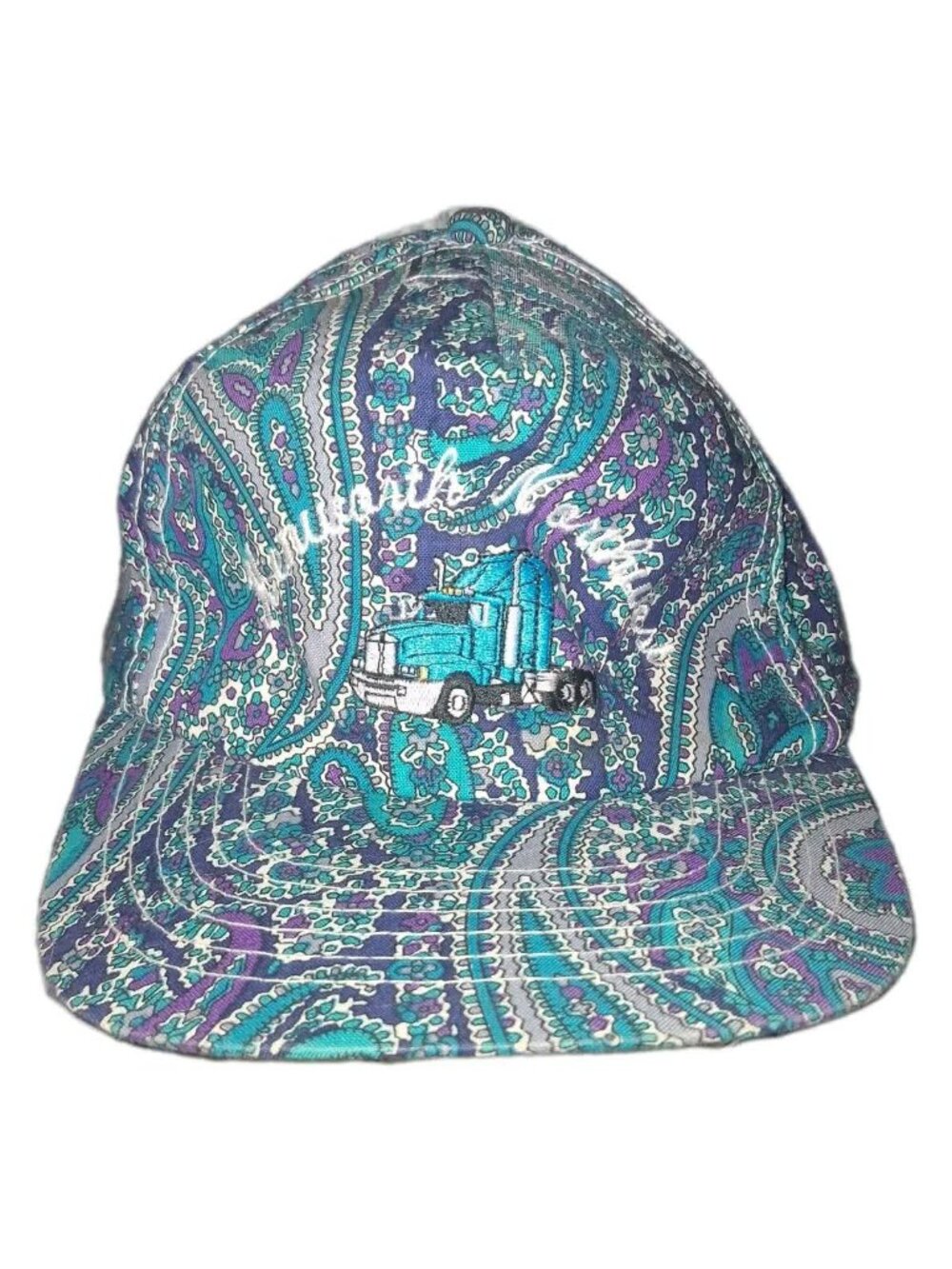Vintage 80s 90s Kenworth Northwest Paisley Trucker Hat Young An Snapback